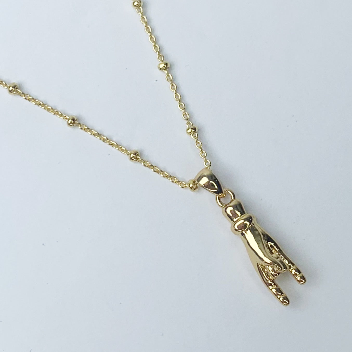 Gold &quot;Malocchio&quot; Hand Necklace