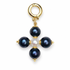 Perla Grande Peacock Pearl Handmade Maltese Cross Pendant on a white background