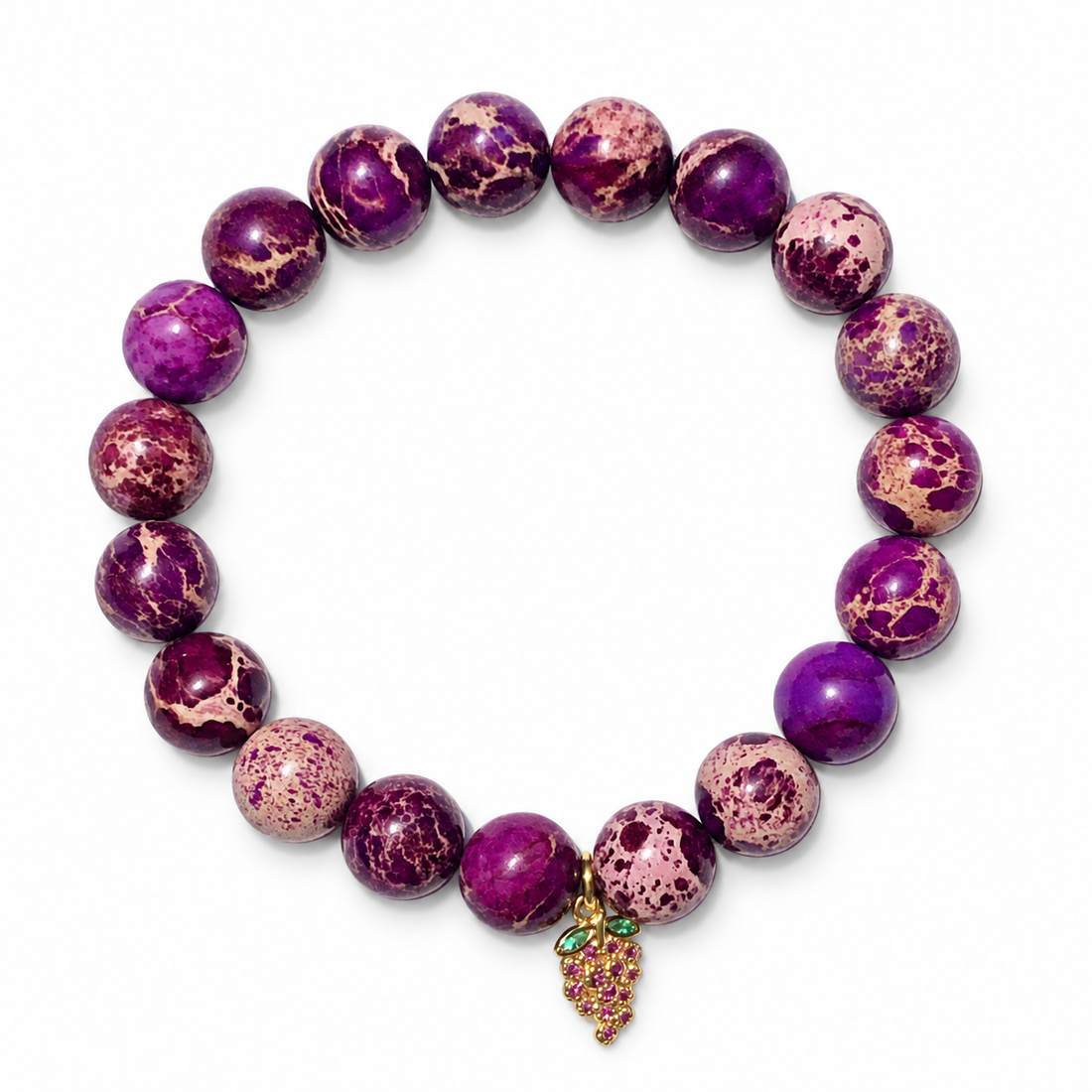 Purple Jasper with Grape Pendant on white studio background