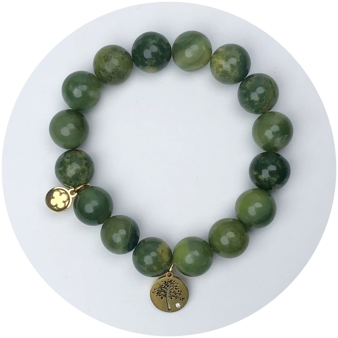 Spruce Green Jade with Pavé Tree of Life Pendant