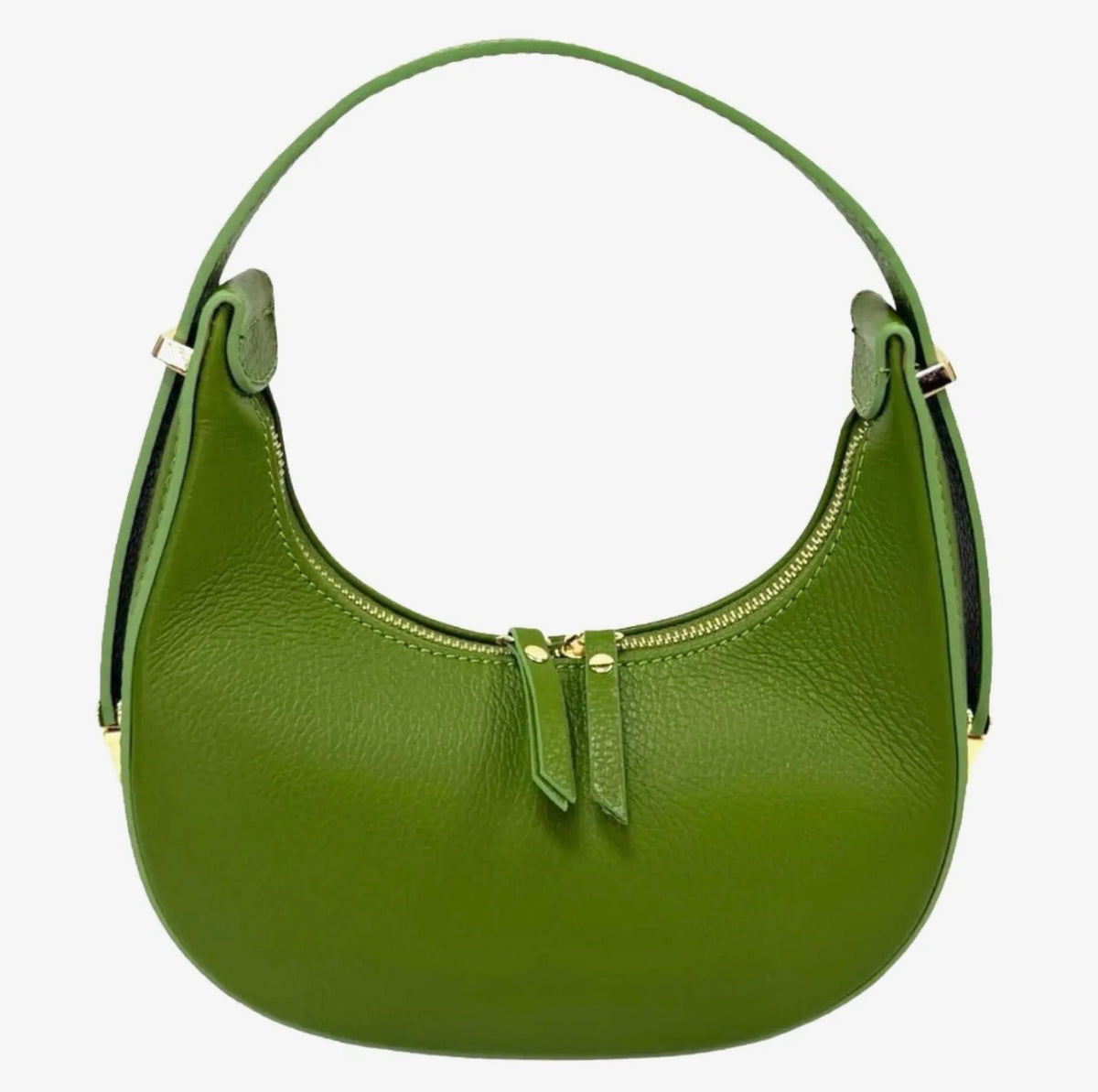 Mezza Luna Verde Leather Handbag
