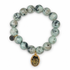 Kiwi Jasper with Pavé Topaz Glass Teardrop — Oriana LaMarca