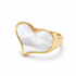 Mother of Pearl Love Heart Ring on a white background