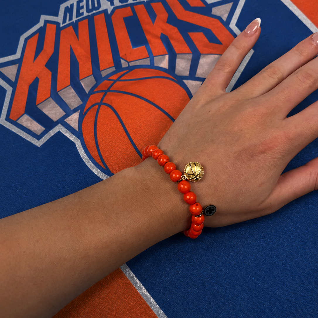 LIMITED EDITION Orange Howlite with Basketball Pendant