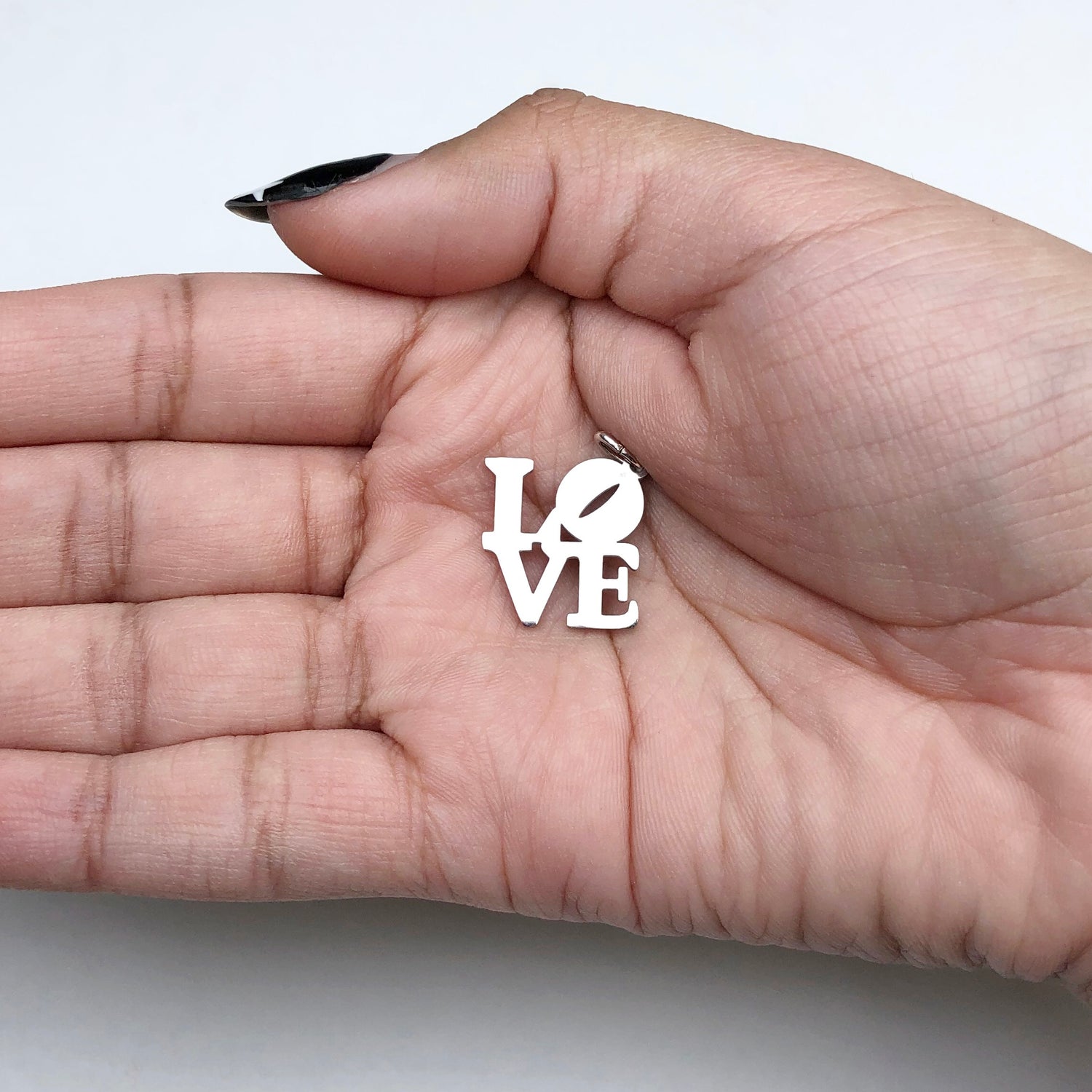 Silver Square Love Pendant