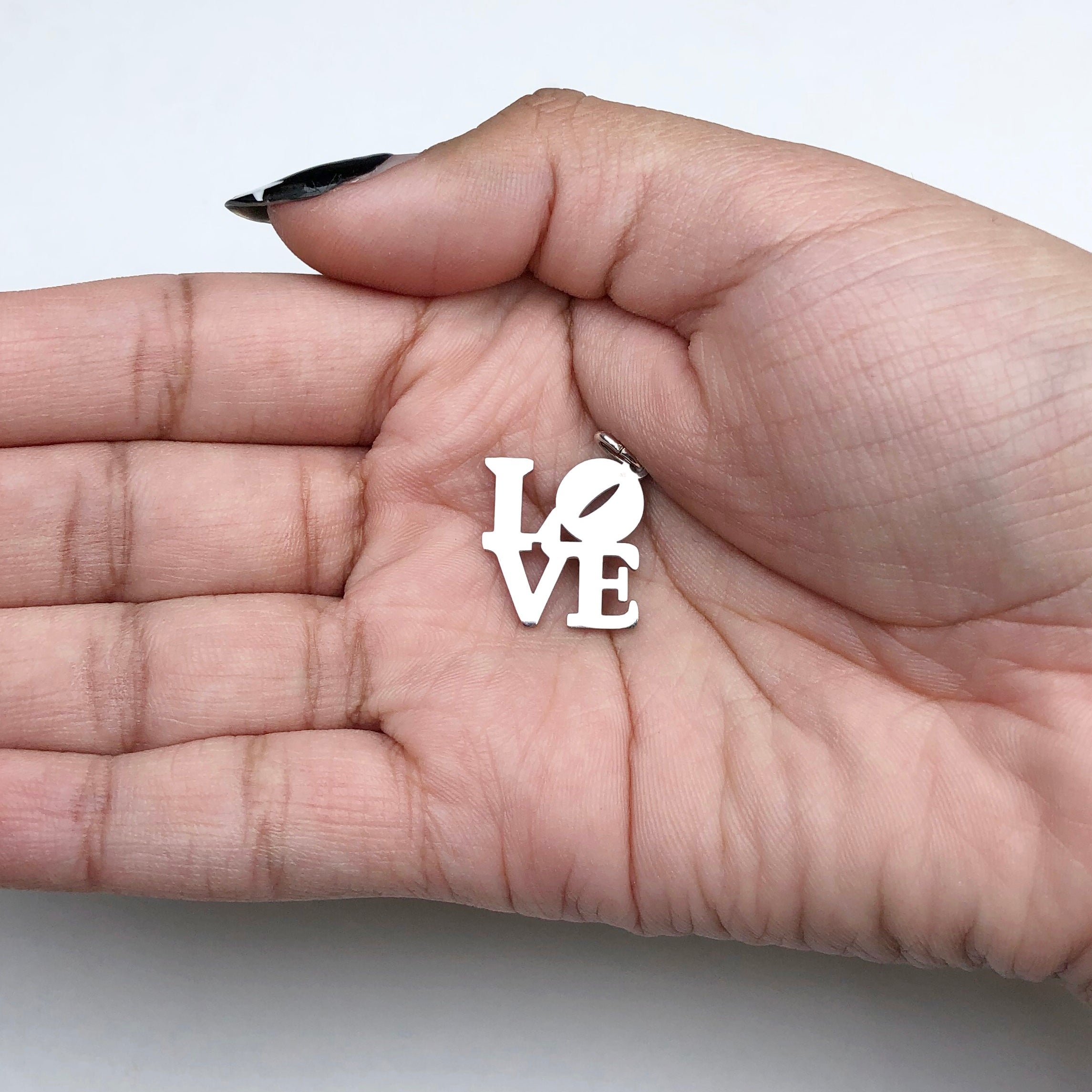 Silver Square Love Pendant