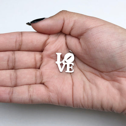 Silver Square Love Pendant