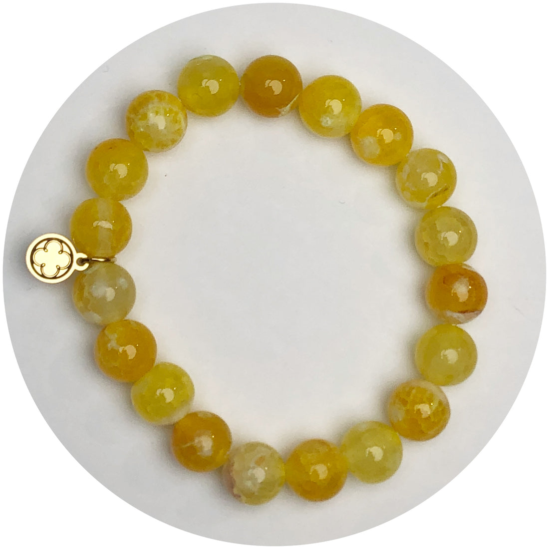 Yellow Agate Beaded Bracelet