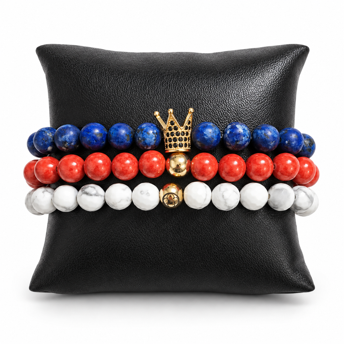 Mens Hamptons Arm Party on white studio background