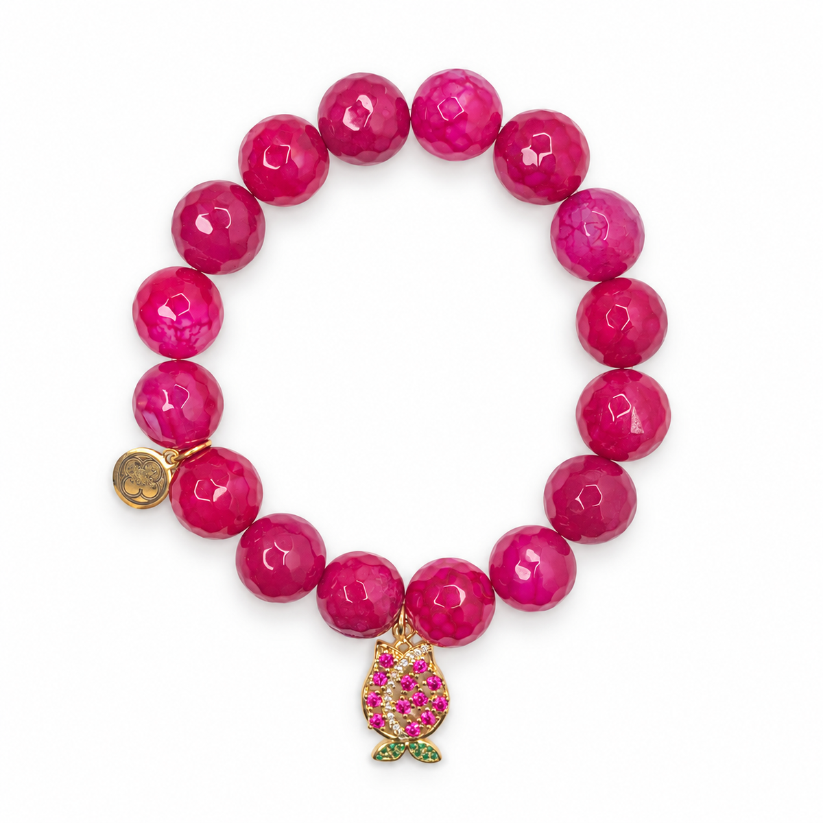 Magenta Jade with Pavé Tulip Pendant — Oriana LaMarca