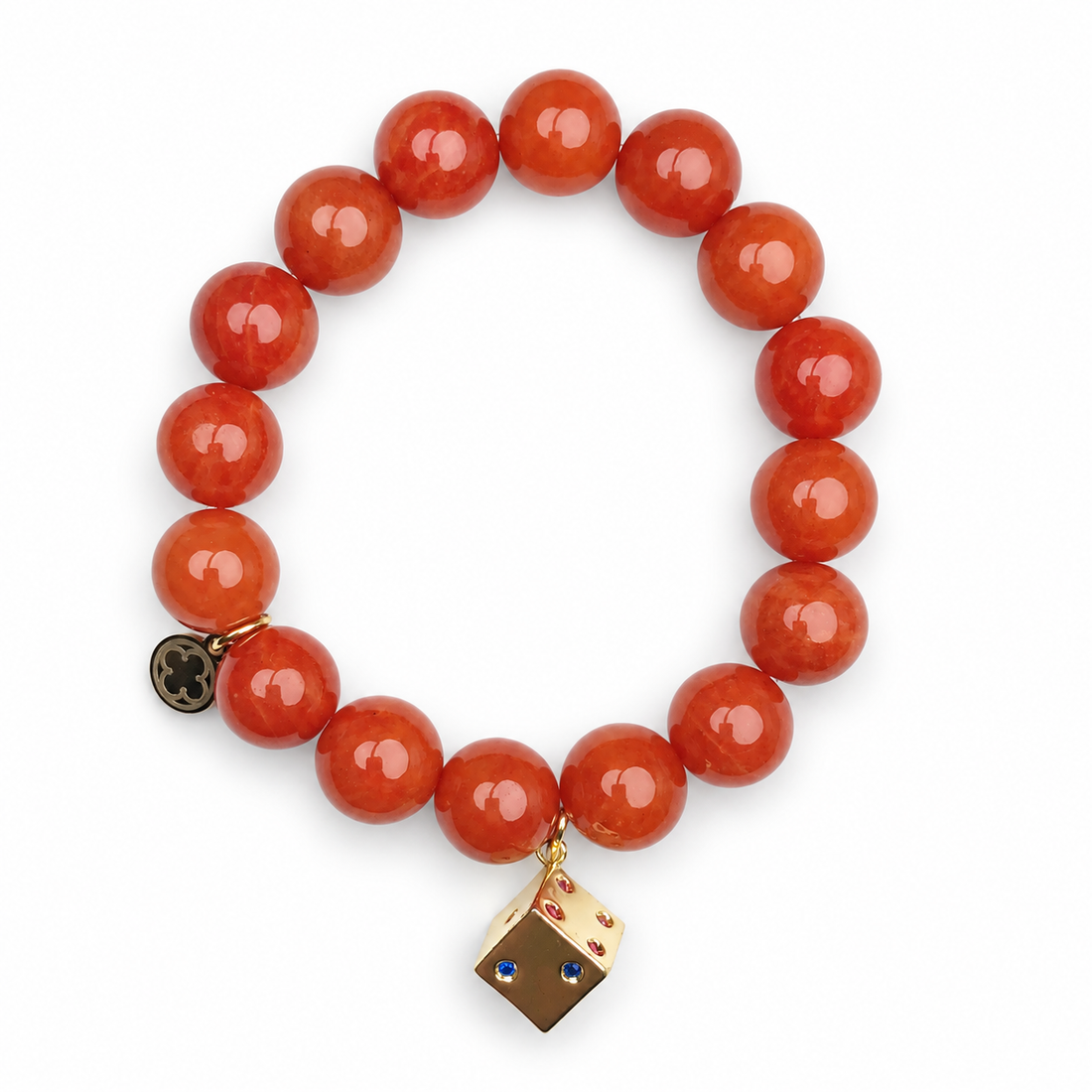 Fire Jade with Pavé Dice Pendant — Oriana LaMarca