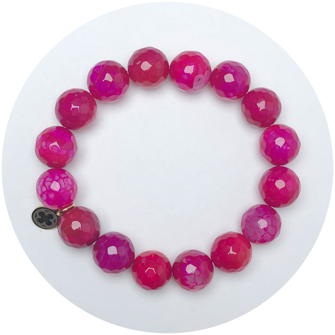 Magenta Jade Beaded Bracelet