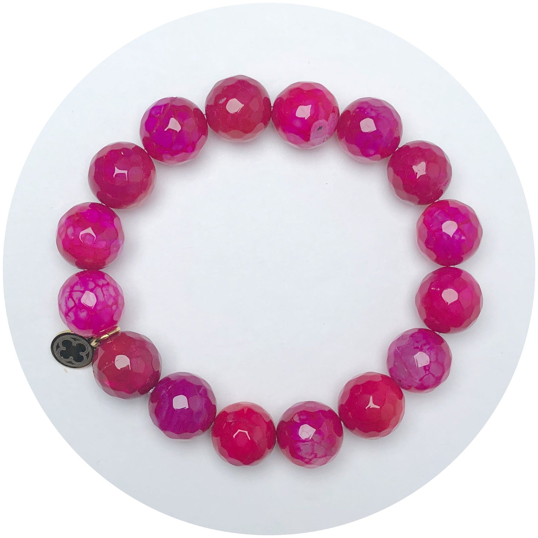 Magenta Jade Beaded Bracelet