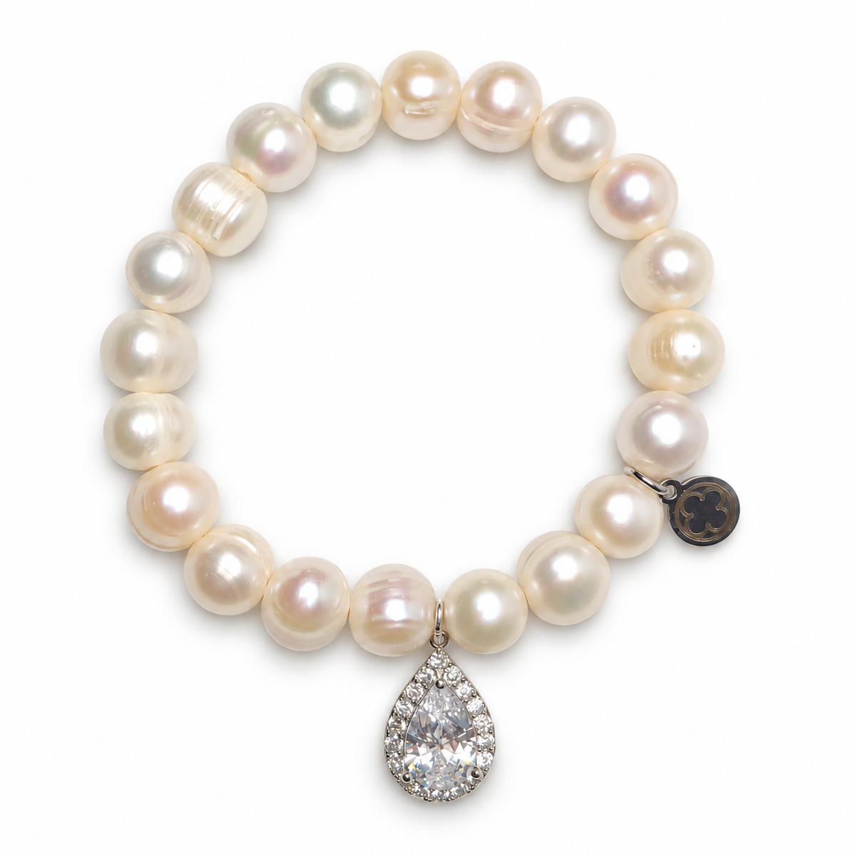 Freshwater Pearls with Pavé Silver Teardrop Pendant — Oriana LaMarca