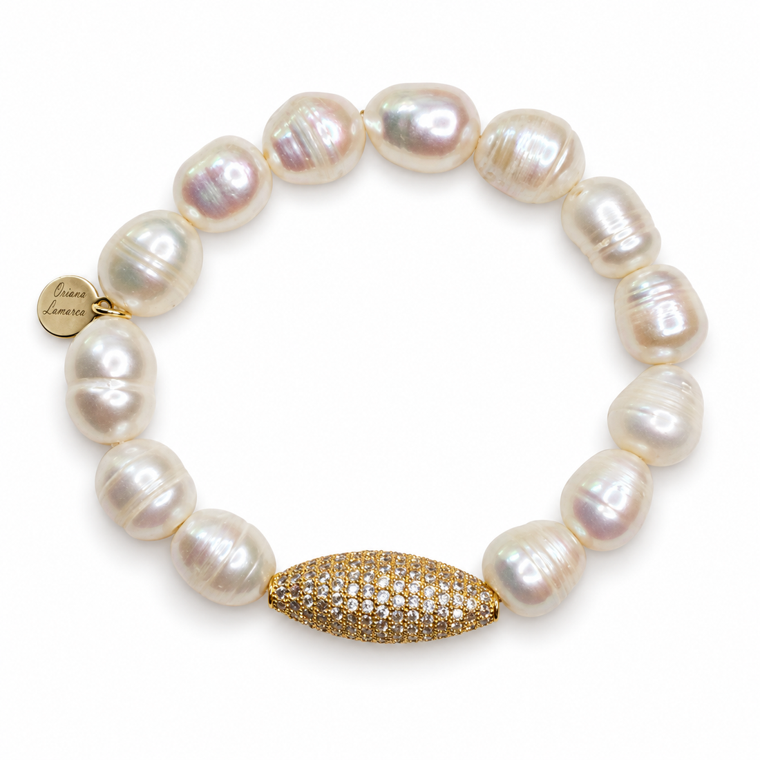 Freshwater Pearls with Pavé Gold Dome — Oriana LaMarca