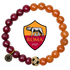 Roma Mens Marsala Jade and Brown Aventurine with Pavé Soccer Ball with preserved team logo on transparent background