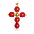 Red Coral Cross Pendant studio photo