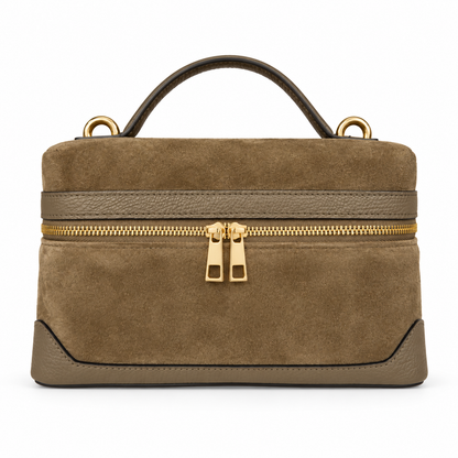 Frankie Taupe Suede Handbag