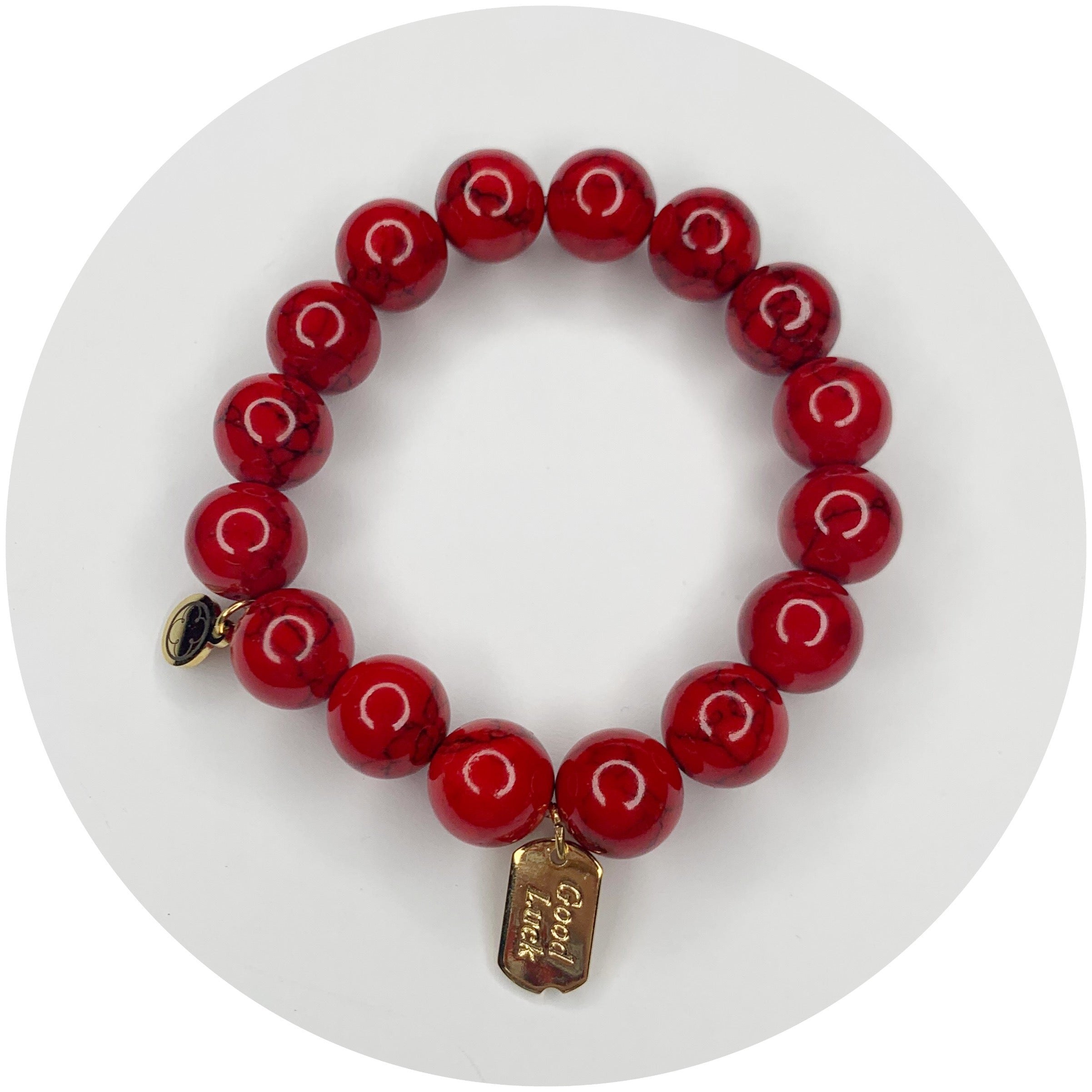Red Howlite with Good Luck Pendant – Oriana Lamarca Designs