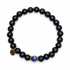 Mens Matte Black Onyx with Lapis Accent on white studio background