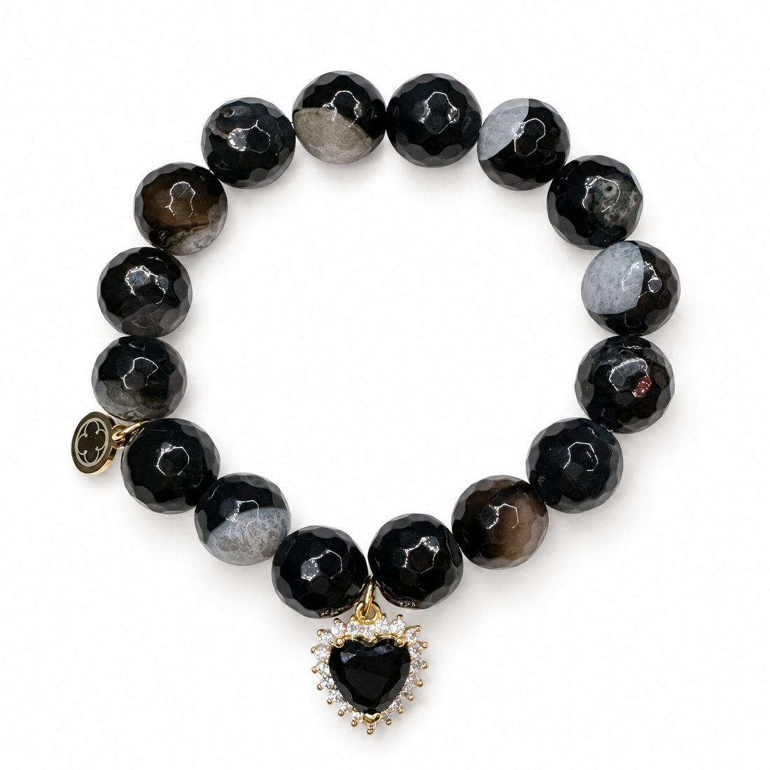 Black Quartz with Black Pavé Heart Pendant — Oriana LaMarca
