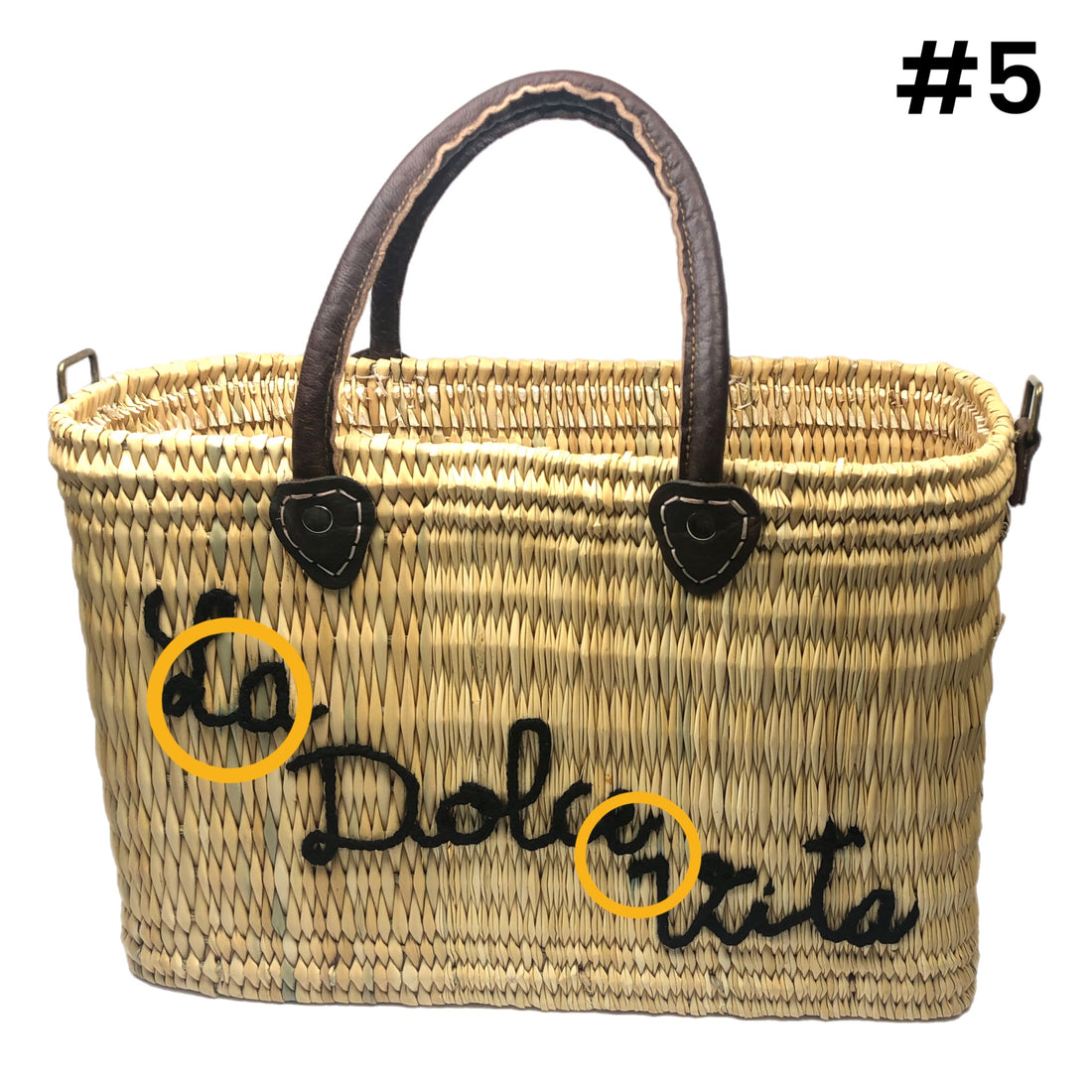 DOLCE VITA LEATHER HANDLE REED BAG