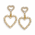 Pavé Heart Drop Earrings on a white background