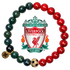 Liverpool Mens Red Howlite and Moss Green Jade with Pavé Soccer Ball with preserved team logo on transparent background