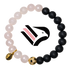 Palermo Mens Rose Quartz and Matte Black Onyx with Pavé Soccer Ball with preserved team logo on transparent background