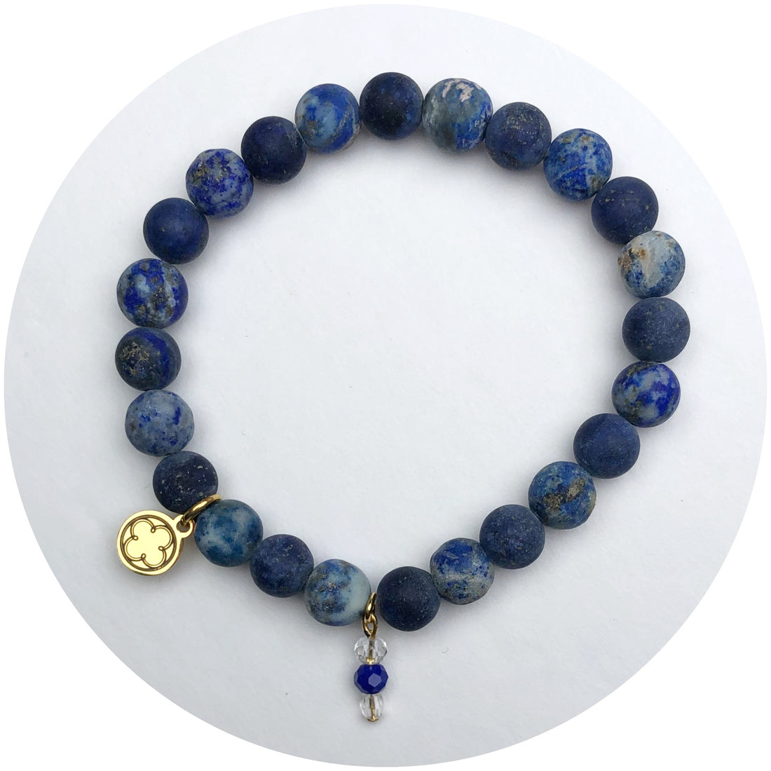 Indigo Stone with Azul Beaded Crystal Pendant