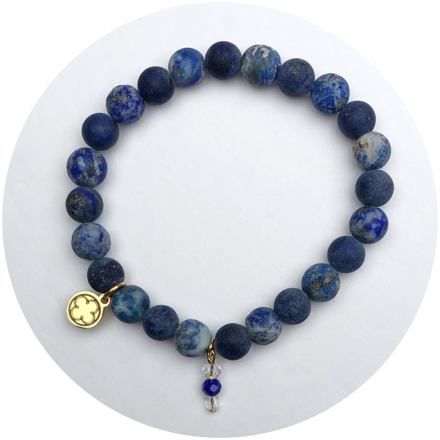 Indigo Stone with Azul Beaded Crystal Pendant