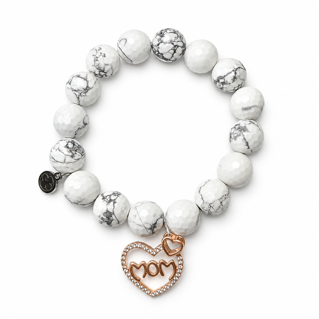White Howlite with Rose Gold Pavè MOM  Pendant — Oriana LaMarca