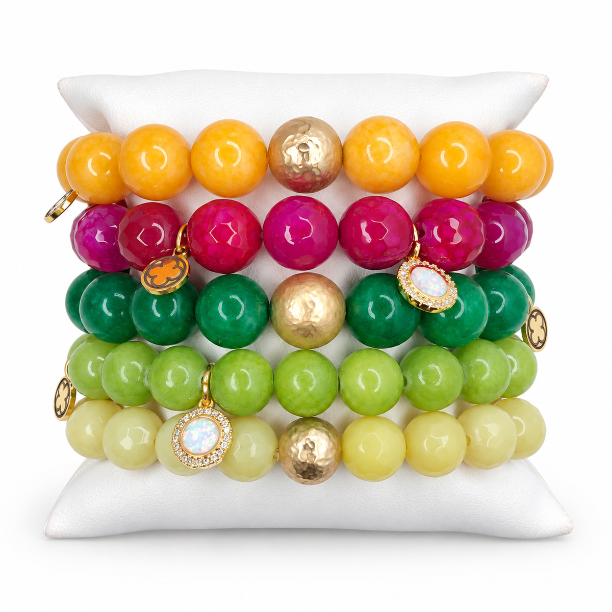 Fresh Blooms Armparty on white studio background