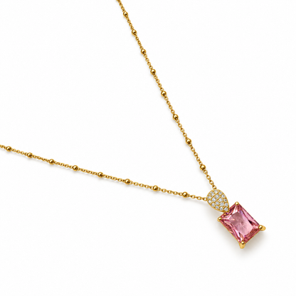Pink Baguette Necklace studio photo