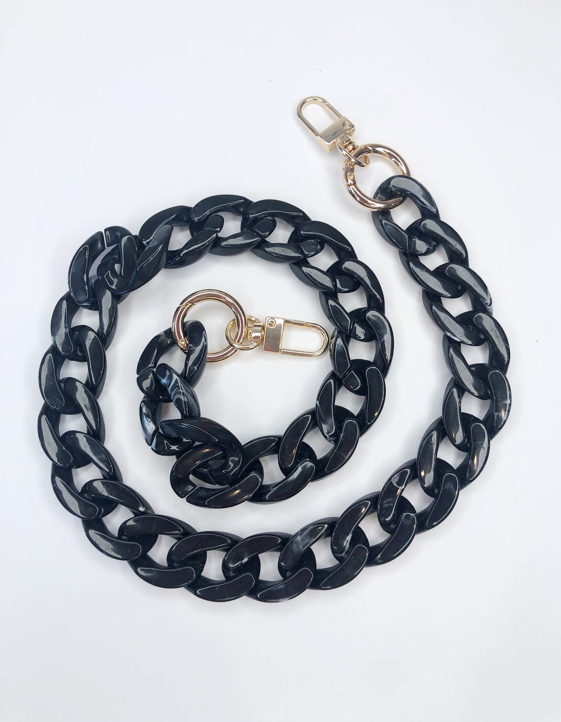 Aiden Convertible Black Curb Chain Bag Strap