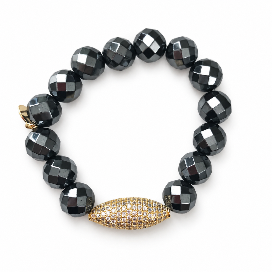 Hematite with Pavé Gold Dome — Oriana LaMarca