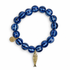 Blue Ceramic Riccio Bead with Gold Sardine Pendant — Oriana LaMarca