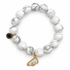 White Howlite with Gold Cheer Megaphone on white studio background
