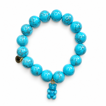 Blue Howlite with Blue Murano Glass Gummy Bear — Oriana LaMarca