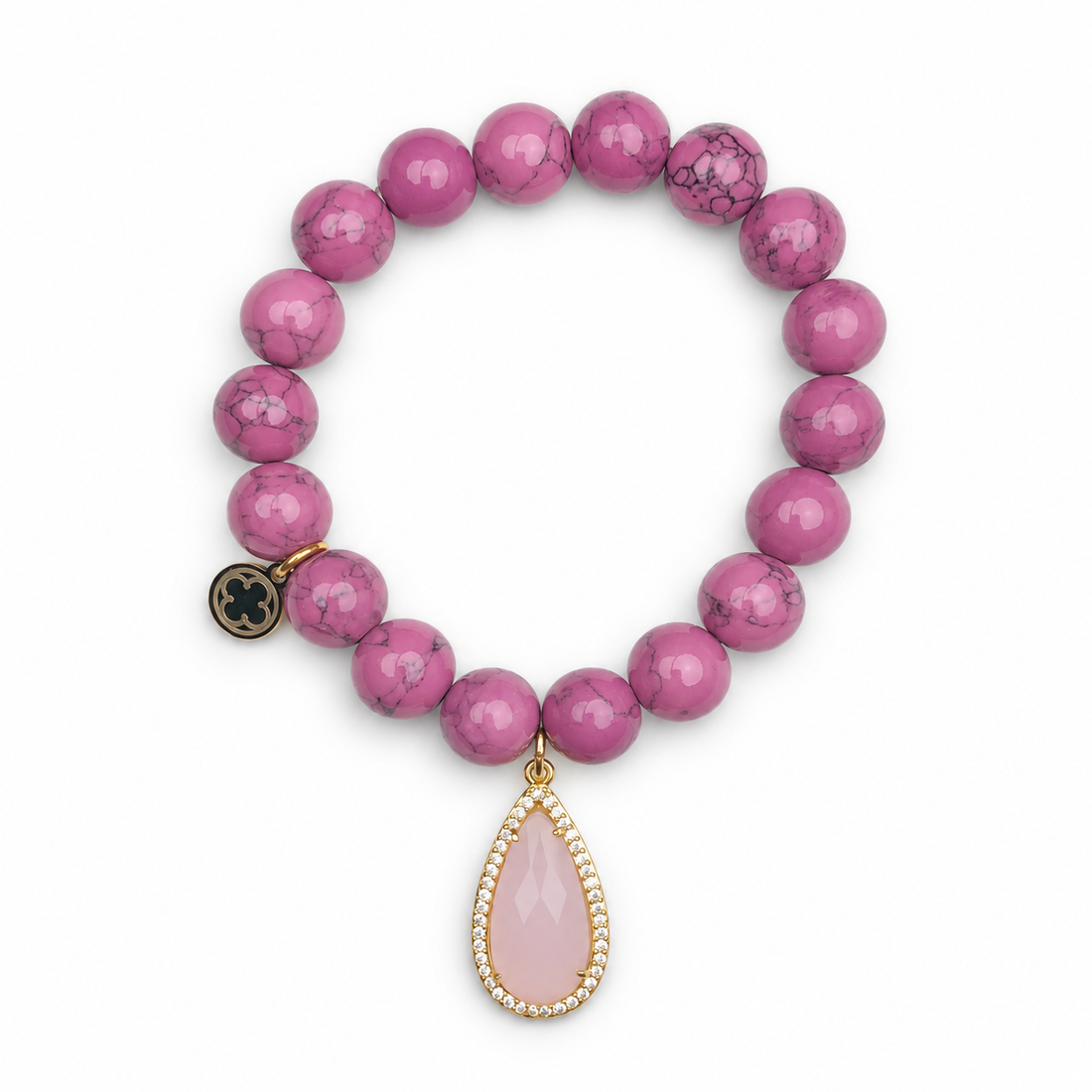 Lepidolite with Pavé Pink Glass Crystal Point Pendant — Oriana LaMarca