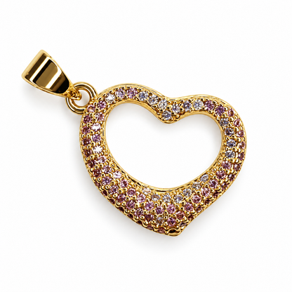 Bubble Heart Pavé Pendant on a white background