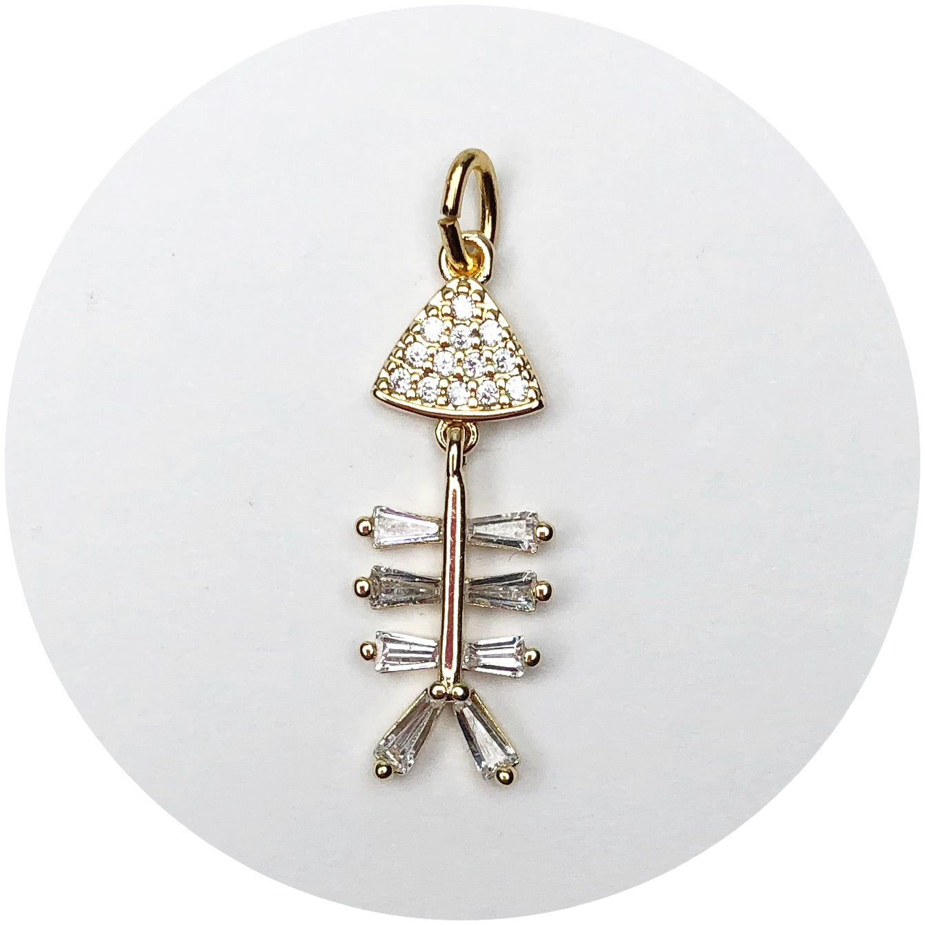 Pavé Gold Fishbone Pendant