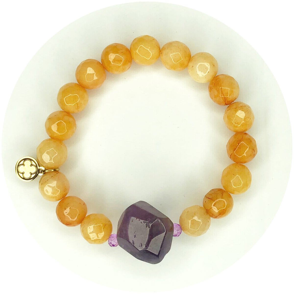 Tangerine Jade with Violet Orchid Nugget