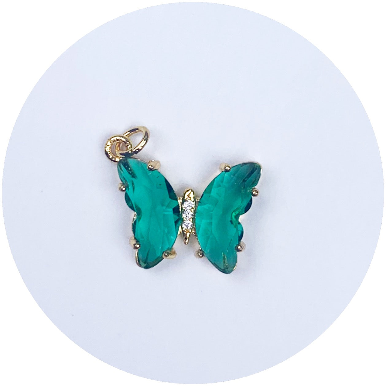 Green Glass Butterfly Pendant