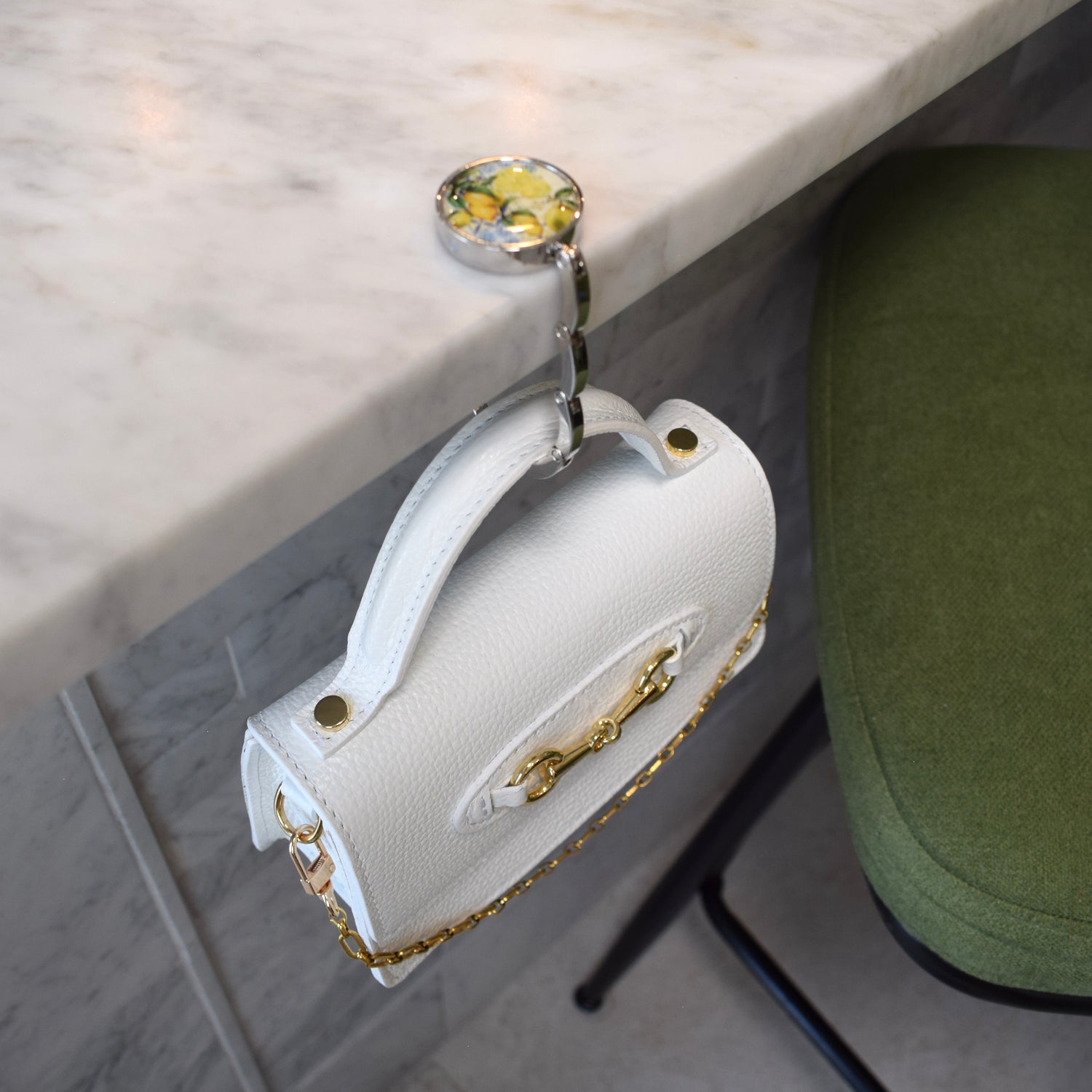 Foldable Lemon Maiolica Purse Hook