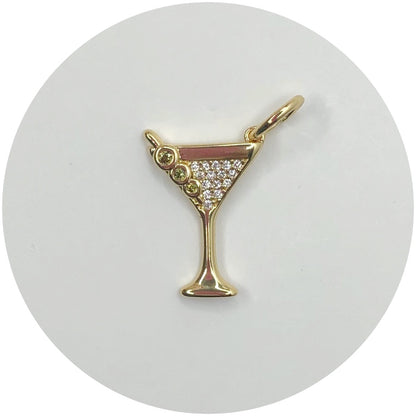 Pavé Martini Glass Pendant