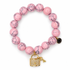 Light Pink Howlite with Pavé Lock and Key on white studio background