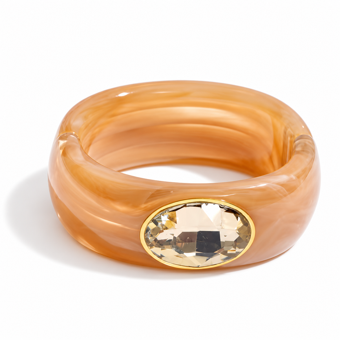 Serena Caramel Acrylic Bangle on a clean studio background