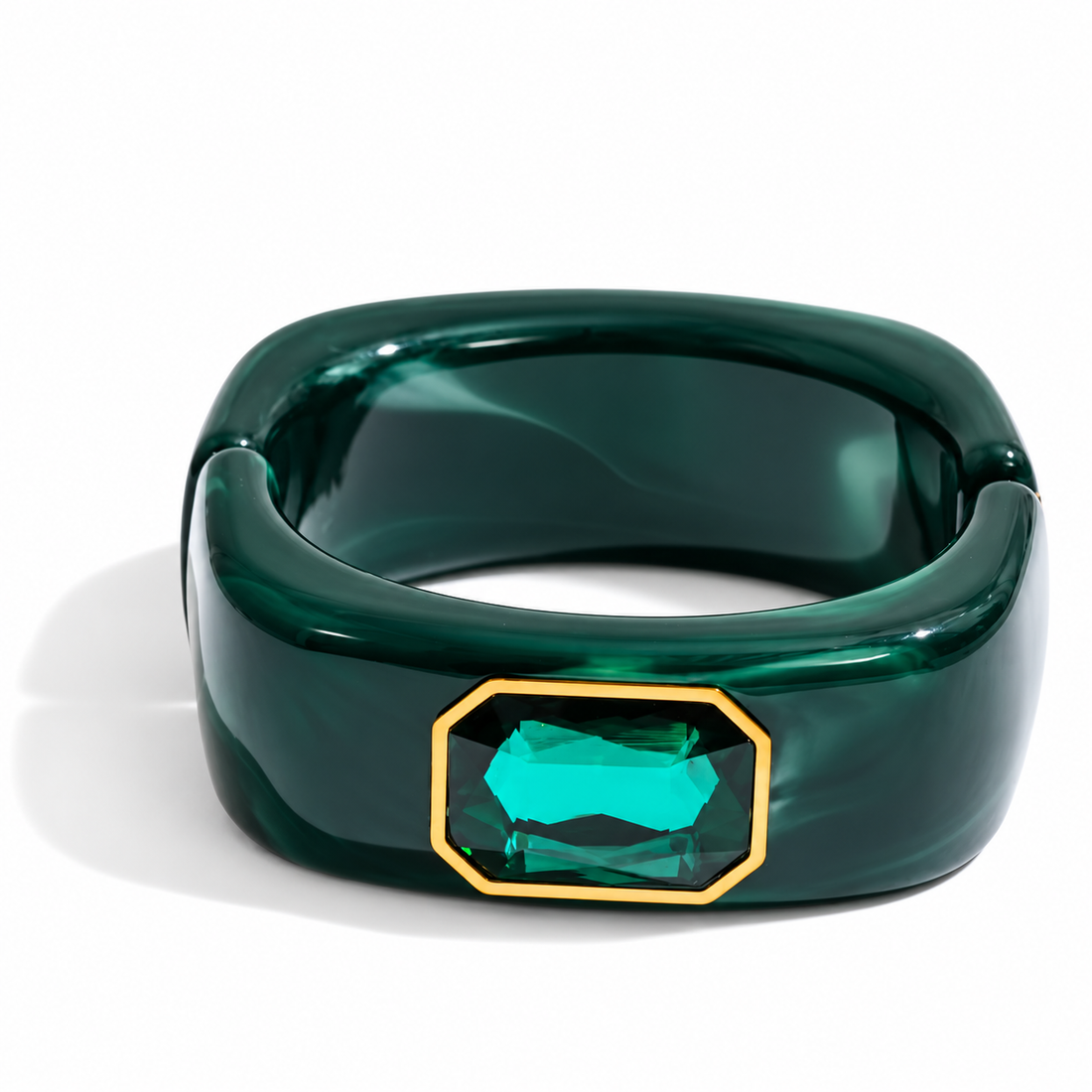 Isabella Emerald Acrylic Bangle on a clean studio background