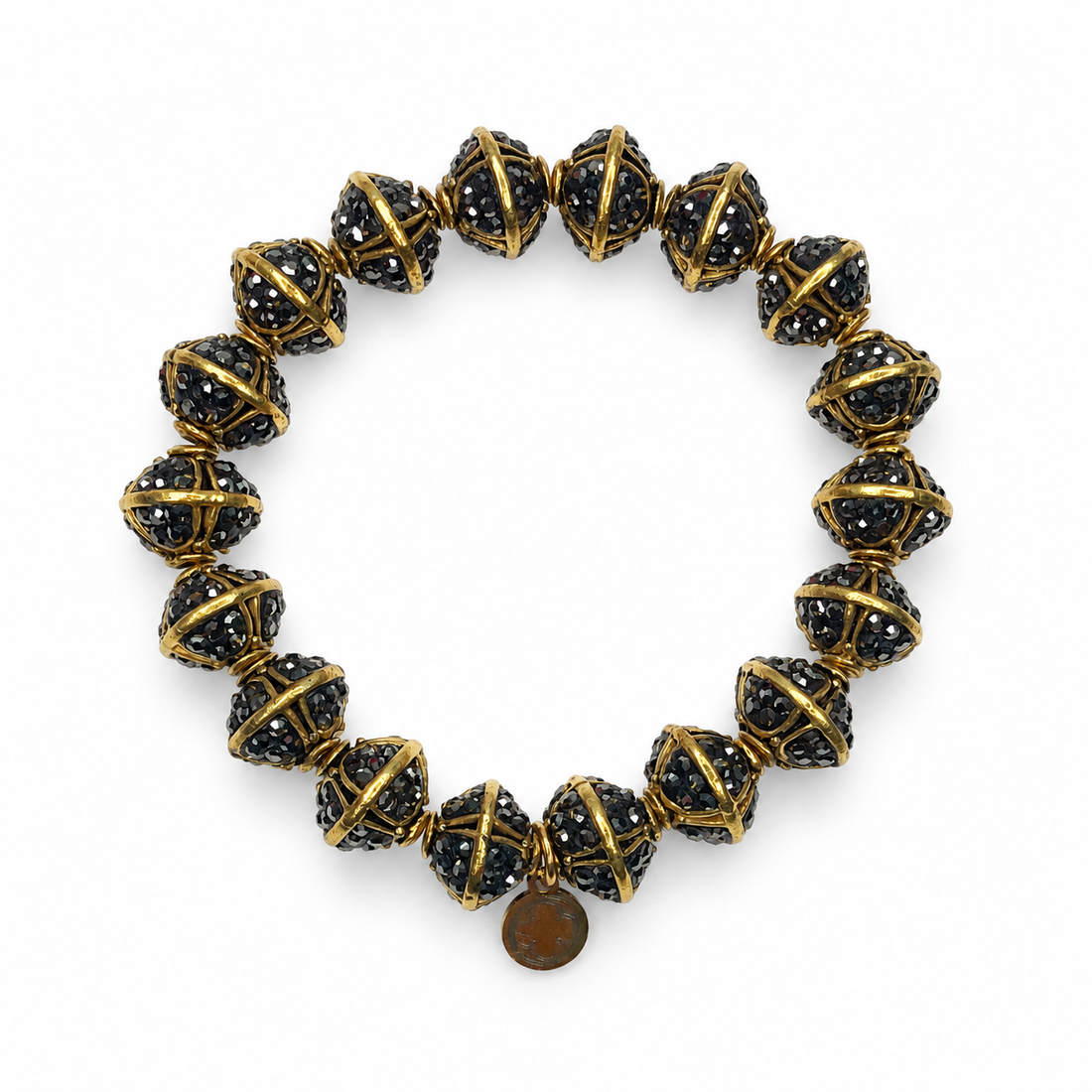 Pavé Antique Hematite Bracelet on white studio background